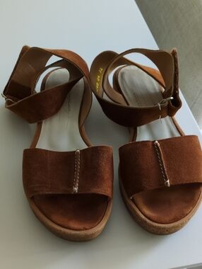 COCLICO Tan Suede Slide Sandals